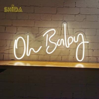 China Baby Shower Neon Sign Baby Shower Bedroom Decor Easy Installation Drop Shipping Oh Baby Neon Light Led Wall Custom Light Neon Decoration for sale