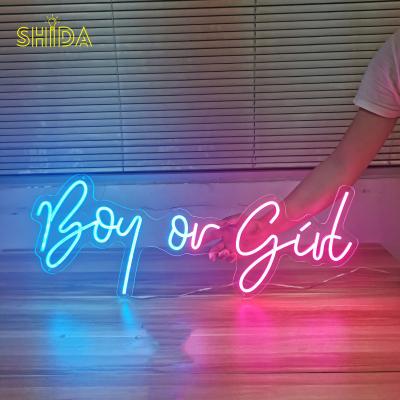 China Wholesale Easy Install Neon Sign Boy or Girl Neon Sign Baby Shower Custom Gender Reveal Led Party Decoration for Home Room Birthday Gift for sale