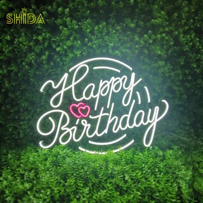 China Easy Installation Drop Shipping Hot Selling Custom Neon Wall Mounted Happy Birthday Sign Letters Neon Sign From Professional Factory for sale