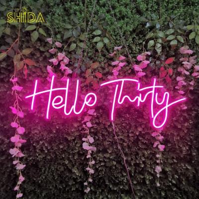 China Neon Sign Thirty Easy Install Drop Shipping Product Hello Most Popular Party Decorative Neon Sign Personalized Birthday Gift For Her for sale