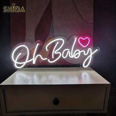 China Easy Installation Dropshipping Custom Silicone 12V LED Neon Light Letter Lamp Baby Wall Mounted Neon Sign Free Shipping oh for sale