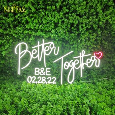 China Custom Logo Better Together Flex Led Neon Sign Neon Sign Lights Easy Install Great For Wedding Decorations Engagement Gift for sale