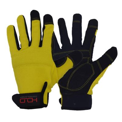 China Sale PRI Impact Work Mechanic Microfiber Hand Gloves Full Synthetic Low Power Foam Padded Palm Leathersafety Gloves for sale