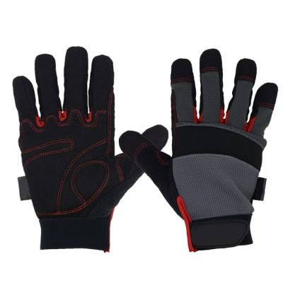 China PRI Flexible Gloves Work Mechanic Vibration-Resistant Spandex Mesh Neoprene Back Cuff For Working Outdoor Mechanic Gloves for sale