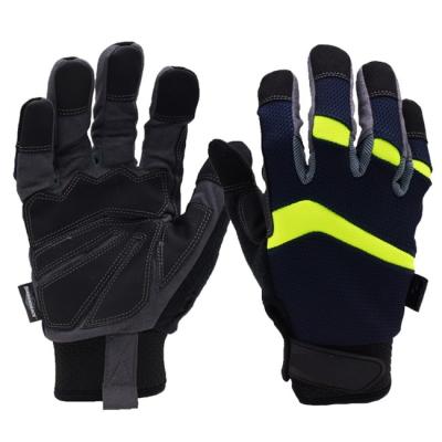 China PRI PVC Spandex Mesh Neoprene Flexible Back Work Cuff Vibration-Resistant Outdoor Mechanic Gloves for sale