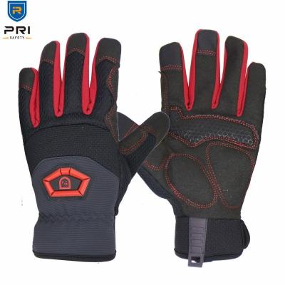 China PRISAFETY logo anti-vibration custom operation safety construction machine mechanical gloves for production for sale