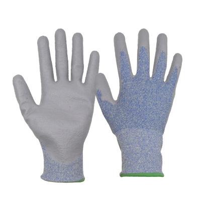 China Big Grip PRI CE EN388 Universal Use Cut Level D 18 Gauge Super Steel Coating PU Dipping Gloves , PU Coated Work Gloves Dipping for sale