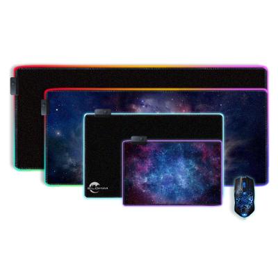 China Lighting 2021 Hot Sale Natural Rubber Custom Luminous Game RGB Logo Printed Lighting Mouse Pad for sale