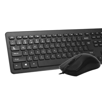 China Factory price waterproof black and white ultra thin full normal single cable mouse and keyboard combo set for computer office desk for sale