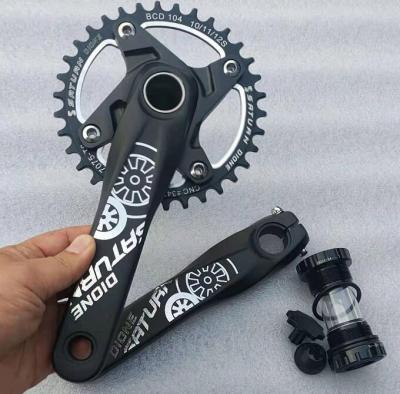 China Mountain Bikes Crank Set Hollow Aluminum SPROCKET ALLOY 9 Crankset 170mm 32T 34T 36T 38T Tech Bicycle 10 11 teeth 12sp positive&negative for sale