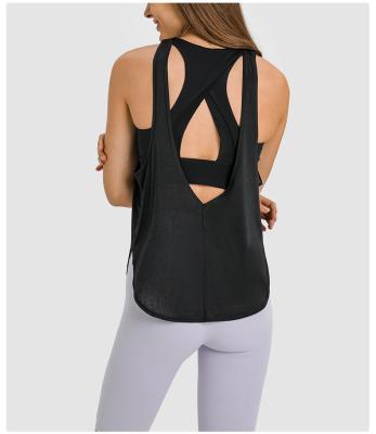 China 2022 New Design High Quality Sleeveless Camisole QUICK DRY Back Women Beach Gym Sports Yoga Top Breathable Printed Running Vest for sale