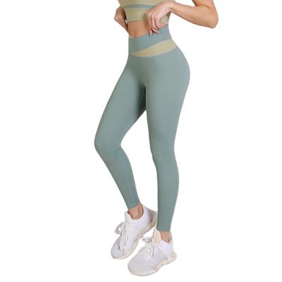 China 2022 Wholesale New Color Compression Women Breathable Running Jogging Leggings Soft Elastic Fitness Quick Dry Block for sale