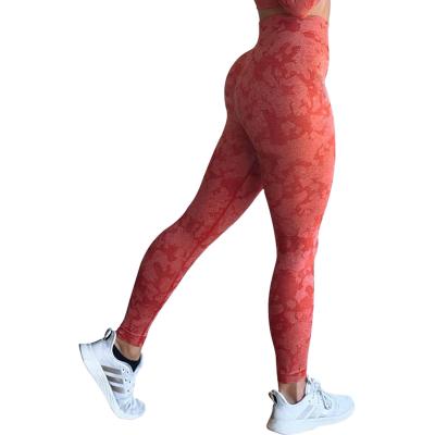 China Women's seamless leopard print fitness soft compression pants yoga butt booty crack! crack! lifting yoga seamless leggings for sale