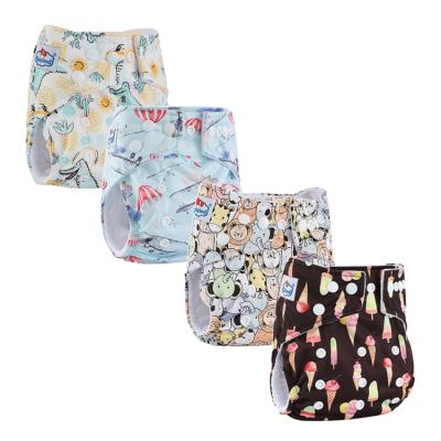 China Babyland Cloth Diaper Customer Logo Adjustable Reusable Washable Custom Printed Diaper for sale