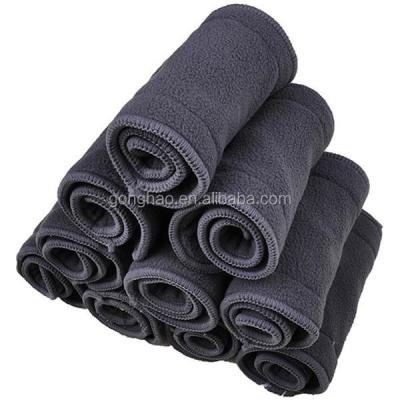 China China Wholesale High Absorbent Charcoal 5Layers Insert Cloth Diaper Plain Weave Bamboo Insert for sale