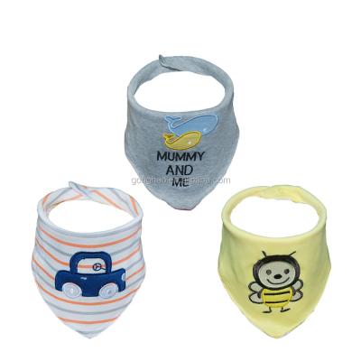 China 100% Cotton Embroidery Patterns Antibacterial Baby Saliva Towel Baby Bibs for sale