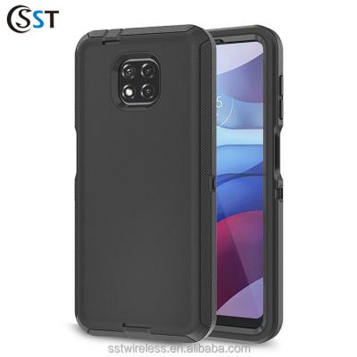 China Anti-fall Amazon Top Sell Tpu PC 3In1 Back Case Cover Shockproof Hard Belt Clip For Moto G Power 2021 for sale