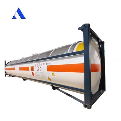 China 40ft ISO Gas Tank Container 52.5 CBM UN T50 for Compressed Liquefied LPG Chlorine Ammonia High Capacity ISO Container for sale