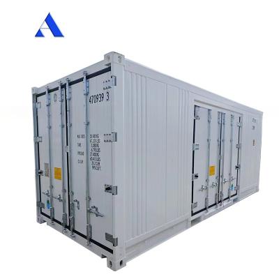 China Carrier Cooler 20ft Reefer Container with Side Door Aluminum Bottom Thermo King Refrigerated Freezer for sale