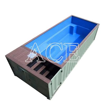 China Piscina exterior de contenedores de envío de 20 pies con filtración incluida y color personalizado en venta