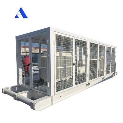 China Hoge capaciteit 20 voet scheepvaartcontainer frame skid voor variabele frequentie aandrijving compressor en vermogen transformer Te koop