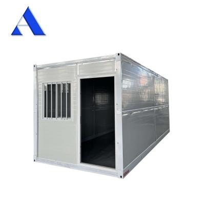 China Instalación rápida plegable plegable de 20 pies 6 m Estante plano Casa de contenedores con panel de sándwich en venta