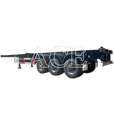 China Truck Trailer 40ft Steel Shipping Container Semi Trailer 3 Assen Skelet Frame Transport Chassis voor het laden van vracht Te koop