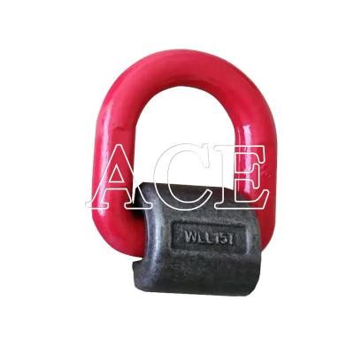 China Trailer Locks Container Lashing Materials 1.2T 2T 5.3T 8T 15T Metal D Ring with Welded Clamp for sale