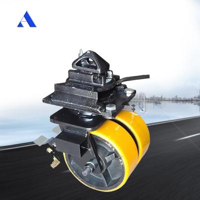 China Swivel Rigid Style Heavy Duty Double Wheels Caster with Twist Lock Ensures Smooth Movement of ISO Shipping Containers for sale