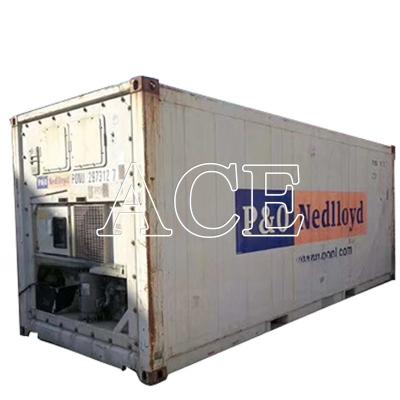 China 20ft tweedehands koelkast Minus 18 graden Reefer Container in Dubai Deur Opening 2290 x 2246 MM Leeftijd 2004-2008 Te koop