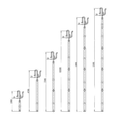 China Behälter Lashing-Ausrüstung Betriebsstange Aluminium-Twist Lock Teleskopröhre Probe mit Lashing-Bar zu verkaufen