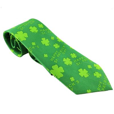 China Irish Festival Shamrock Saint Patricks Day Tie Shamrock Green Party Tie for Irish Party Festival for sale