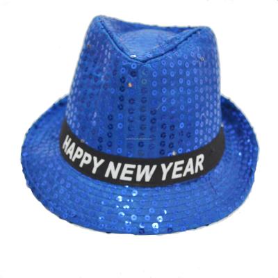 China Festival Happy New Year 58cm Adults 9pcs Led Flashing Sequins Party Hat for sale