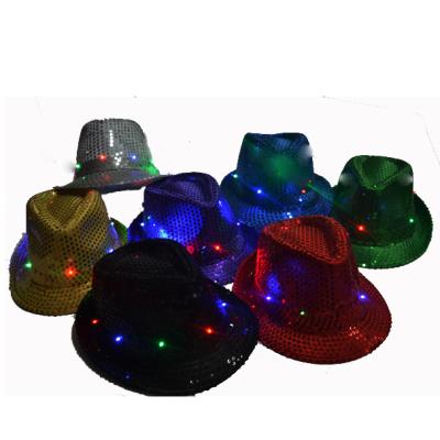 China JOINT Hip Hop 9 Led Sequin Led Flashing Led Cap For Party Performance for sale