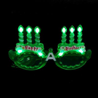 China Happy Birthday Green Birthday LED Flashing Glasses For Birthday Party for sale