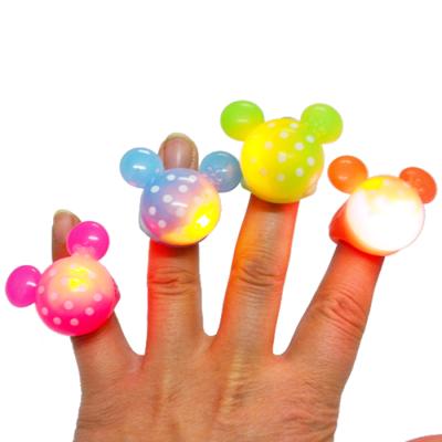 China Promotion cartoon mickey shape soft flashing led ring for cartoon party toy for sale