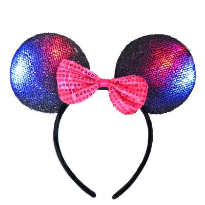 China 3 Function Multicolor Beautity Flashing Led Mickey Headband For Adults Kid Toy Party for sale