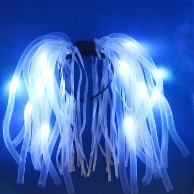 China Promotion Crazy Flashing Hair LED Headband Light Up Dreadlock Led Noodle Wig Headband for sale