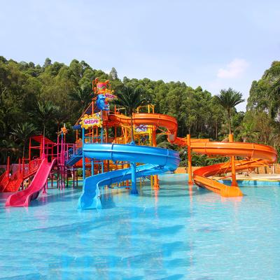 China Outdoor Entertainment Kids Water Playground Aqua Park Equipment Fiberglass Water House B for sale