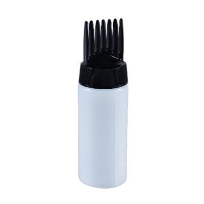 China Personal Care 50ml Hair Coloring Dye Oil Applicator Dispensing Bottle With Comb Brush For Beauty Hair Salon for sale