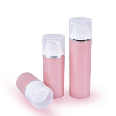 China Personal Care Luxury Custom Pink Plastic Airless Cosmetic Pump Bottle 15ml 30ml 50ml for sale