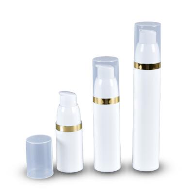 China Personal Care 15ml 30ml 50ml White Airless PET Cylinder PP Pump Bottle With PP Cover for sale