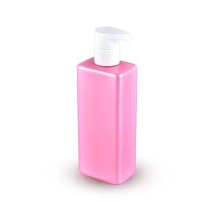 China Personal Care 250ml PET Square Rose Cosmetic Spray Lotion Pump Bottle For Shampoo for sale