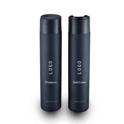 China Personal Care 300ml HDPE Matte Black Shampoo Bottle With Disc Cap for sale