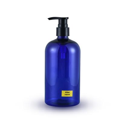 China Personal Care 450ml PET Lotion Round Plastic Pump Bottle For Shampoo for sale