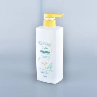 China White Personal Care 600ml HDPE Plastic Square Pump Bottle For Shampoo for sale