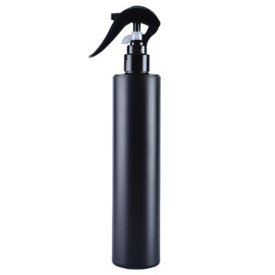 China Custom HDPE Plastic Black PE Hairspray Bottle 300ml 10oz Custom Personal Care With Trigger Sprayer for sale