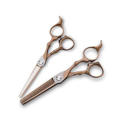 China Commercial Professional Golden Stainless Steel , Professional Razor Wire Barber Hair Scissors for sale