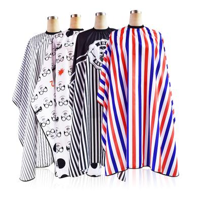 China Professional Promotion Price Adjustable CF-64 Neck Salon Barber Hair Cutting Striped Hairdressing Cape And Apron for sale