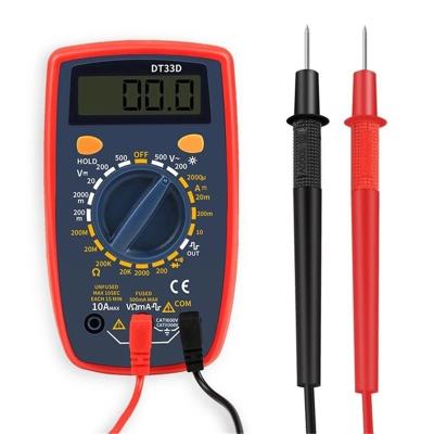 China Hot Offer Mini Size DT33D Multimeter Manual With Backlight Rectangular Wave Output Digital Ammeter NE-0DT-33D for sale